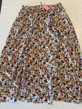 Niloufo Maxi Skirt in Multicolor Abstract Dot Print XL